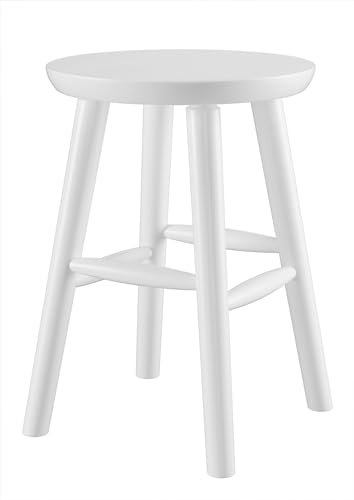 Erst-Holz Tabouret Rond en Bois Massif sans Dossier en pin Massif Naturel ou Blanc V-90.71-42, Type de Bois/Couleur du Bois:pin Blanc