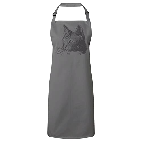 Tablier de cuisine chat gris pour cuisiner en famille avec style