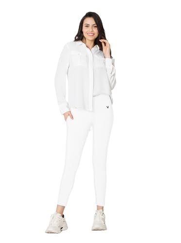 Image of VSTAR PL02 Women Ankle Length Stretchable Slim Fit Leggings with Secured Side Pocket | Moisture-Wicking | Soft Waistband & Cotton-Elastane Fabric