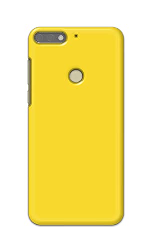 Image of Printed Hard Back Cover Case for Honor 7C | Huawei Y7 Prime 2018 | Huawei Y7 2018 | Nova 2 Lite Back Cover (Plain Yellow) -1803