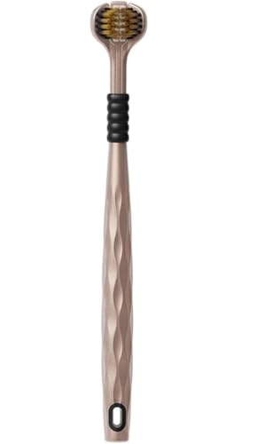 Image of 3-Sided Toothbrush with U-Shaped Triple Head Design, Dual Bristle Arrangement, Curved Brush Head, Ergonomic Handle with Non-Slip Grip, Multi-Color Toothbrush Set (Pack of 1)