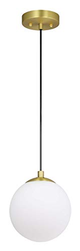 Xinbei Lighting Pendant Lighting 1 Light Globe Pendant Light, Modern Adjustable Kitchen Hanging Ceiling Light Satin Brass Finish Xb-P1211-Sb #TOP2