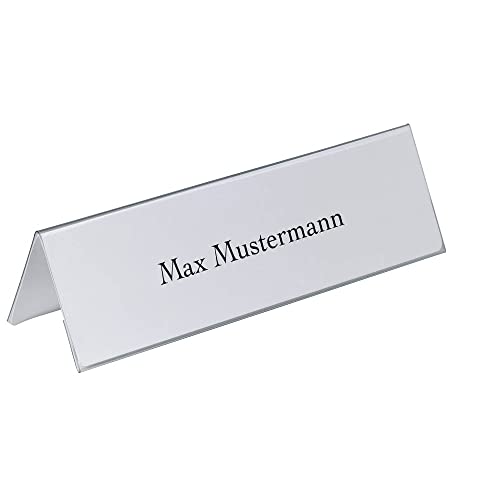 Durable Tischnamensschild 105/210x297 mm, Tischaufsteller transparent mit weißer Papiereinlage, 25 Stück, 805319