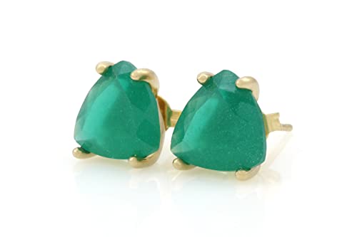 Boucles d'oreilles en onyx vert véritable de qualité joaillerie pour dames