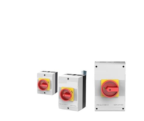 Sectionneur de sécurité étanche IP65 4 pôles 10A, boîtier robuste rotatif AC - 4