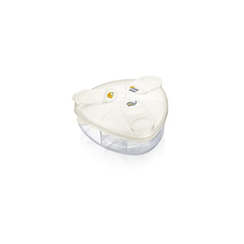 MAM Milk Box Contenitore Latte in Polvere, Porta Latte in Polvere con Scomparti da 40 g, Accessorio per Latte Artificiale e Integratori,Neutro