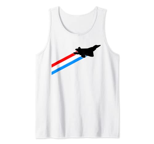 F-22 Raptor Fighter Jet Tank Top, Blue, S