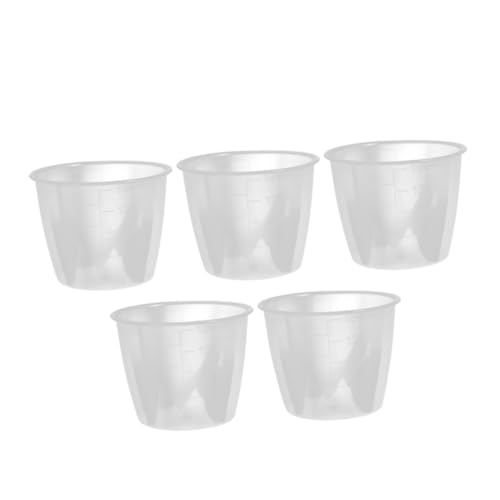 SHOWERORO 5個 米計量カップ 透明プラスチック製 米用計量器 炊飯器対応 目盛り付き 多用途スチーム スープ調理用 耐久性高く清掃簡 再利用可能