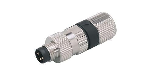 IFM SSTGF030MSSFPKG-E11550 (E11550), -25 to +90 Degree C, 4 AMP, 50 VAC, 75 VDC, A Coded, Brass, Connector, IP68, M8 Connector, Nickel-Plated, WIRABLE Plug