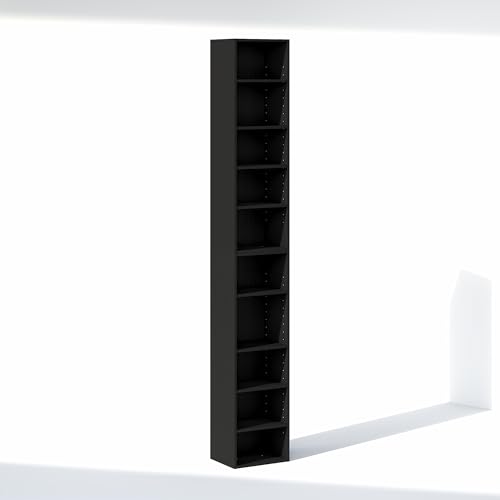 Image of Furinno PASIR 10-Tier Closet Organizers and Storage, Open Shelf, Storage Organizer, 12-Inch Width, for Closet, Bedroom, Blackwood