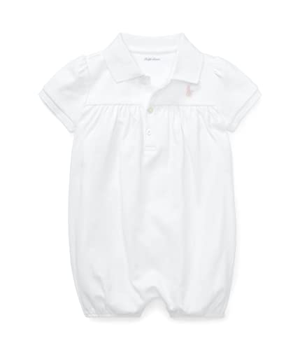 Ralph Lauren Baby Girl Interlock Bubble Shortall (White, 24 Months) #TOP3