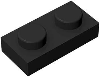 Classic Building Plate 1x2 100 PCS, Compatible with Major Brand Parts and Pieces 3023, Colour:Dark Grey