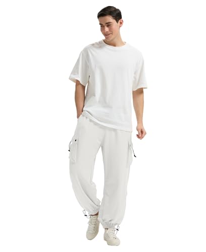Susclude Parachute Cargo Pants for Men Loose Fit Baggy Sweatpants Casual Pant with Pocket Outdoor Drawstring Trousers 20252