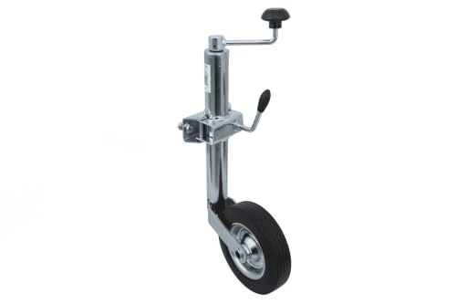 UNITRAILER ruotino di appoggio con morsetto 150 kg tubo 48 mm 505 730 mm ruota 200 x 50 mm per sosta e manovre, fissaggio stabile al timone del rimorchio per rimorchi e carrelli