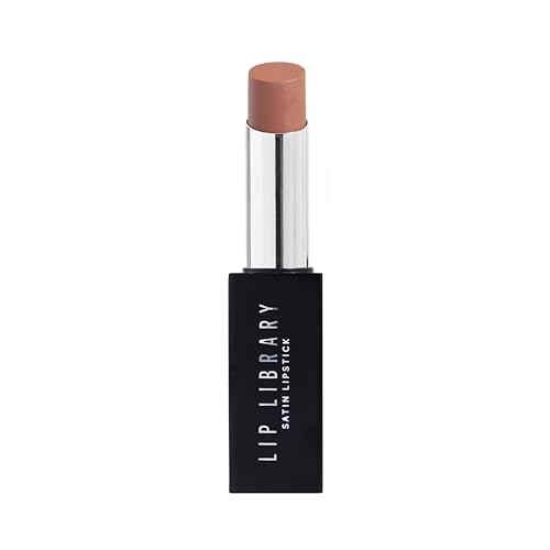 BPerfect Lip Library Lipstick – Long Lasting Satin Lipstick Infused with Jojoba Oil, Shade Desire (Warm Cinnamon Nude)