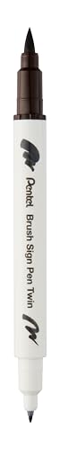 Brush Sing Pen Twin Çift Taraflı Fırça Uçlu Kalem K.Kahve
