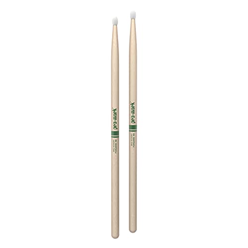 Promark Classic Forward 5B Raw Hickory Drumsticks, Oval Nylon Tip, One Pair #TOP2
