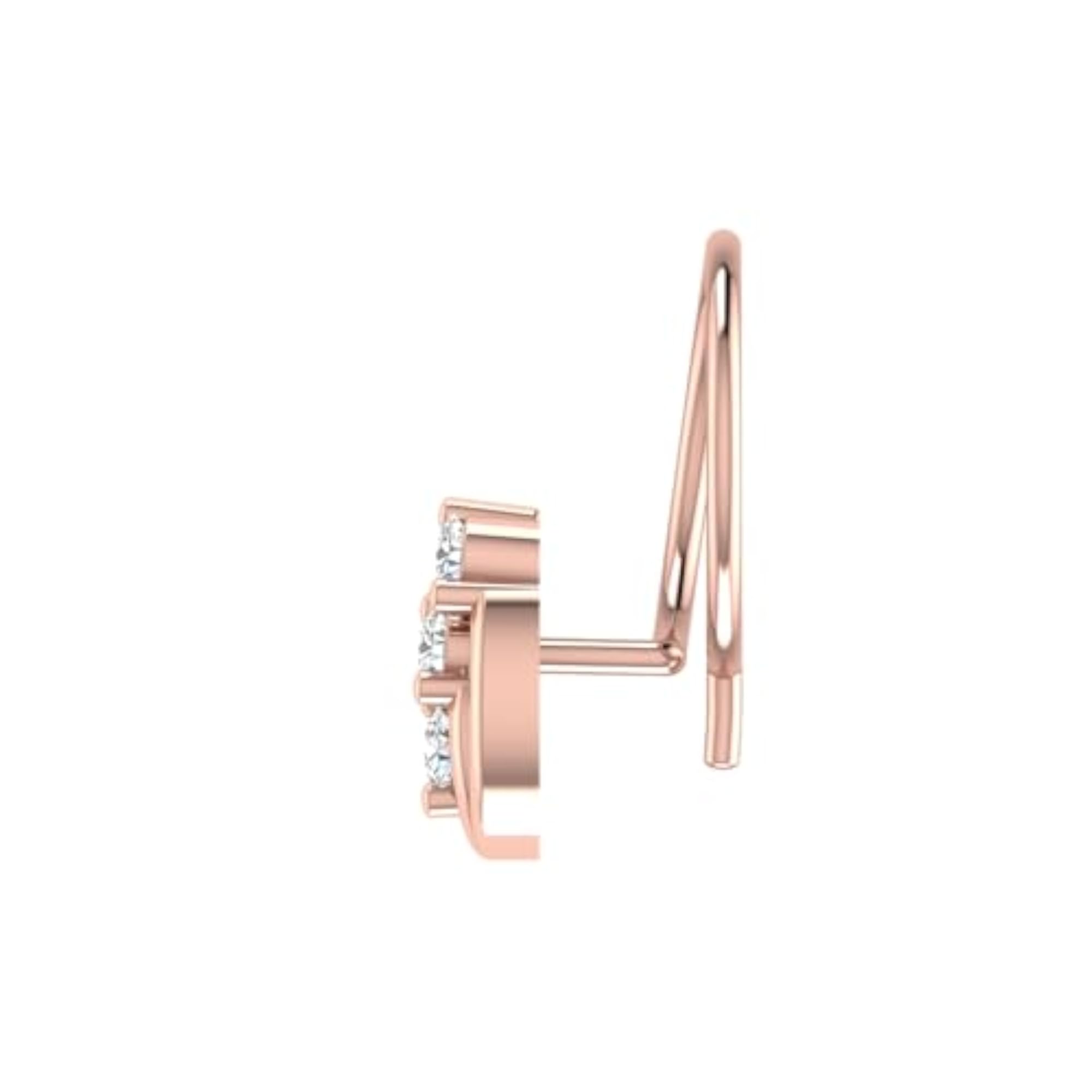 Women's 14Kt Rose Gold Stud Nosering, Stylish