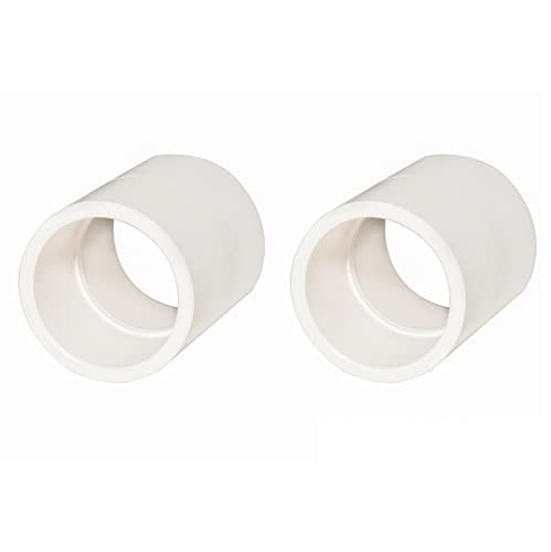 FangKingNo 2pcs 2Inch PVC Pipe Coupling Adapter Pipe Fittings Couplers (Slip to Slip) Schedule 40 Easy to Install,and High Tensile for Home or Industrial Use White (Pack of 2) (2")