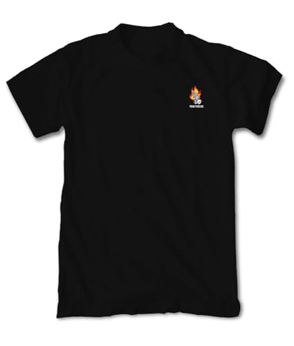 Image of Riot Society Men's Short Sleeve Embroidered Logo T-Shirt, Pray for Me Flames Embroidered (Black), Large