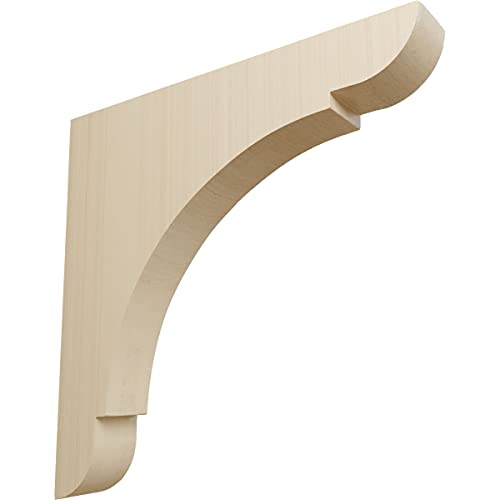 Ekena Millwork BKTW01X12X12OLRW-CASE-4 1 3/4" W D x 12" H Extra Large Olympic Wood Bracket, Rubberwood (4-Pack), x 12" D x 12" H, 4 Count