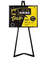 Displays2go Modern Floor Standing Easel, Portable, Aluminum, Two-Peice - Black (FOLDESLBK)