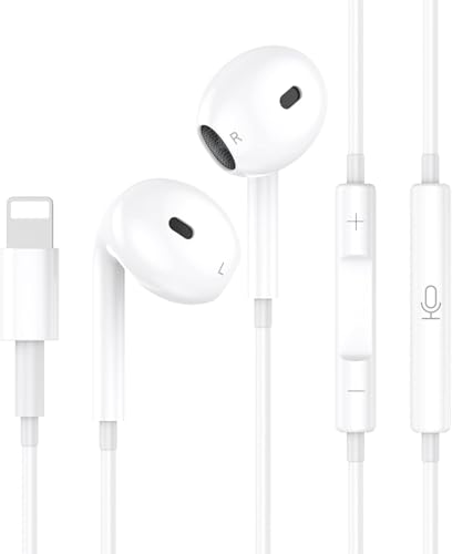 XLSFPY Wired In Ear Headphones for iphone,[MFi certified] HiFi stereo noise-canceling,built-in microphone and volume control, compatible with iPhone 14/13/SE/12/11/XR/8/7/XS