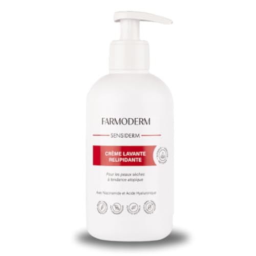 Crema Limpiadora Relipidante Farmoderm para rostro y cuerpo de personas mayores y bebés - Leche desmaquillante con Niacinamida y Ácido Hialurónico - Hidrata, limpia, nutre - Piel seca y deshidratada