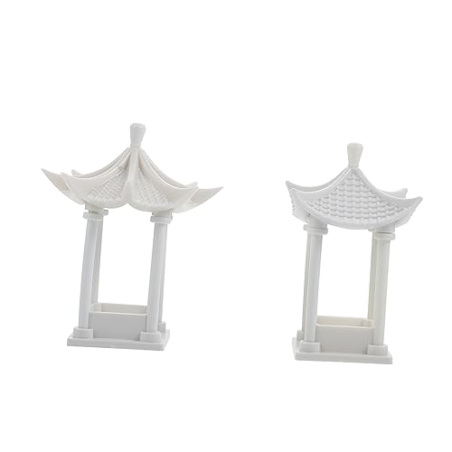 BCOATH 2pcs Miniature Pavilion Model Building Materials for Realistic Mini Gardens Construction for Scenery Decoration and -landscape Design