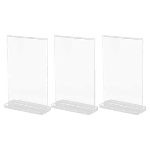 POPETPOP Lot de 3 Porte-affiches D'exposition A6 Double Face en Acrylique Transparent, Porte-menu Multifonction Support Code Qr, Présentoir pour Restaurant Bureau Salon