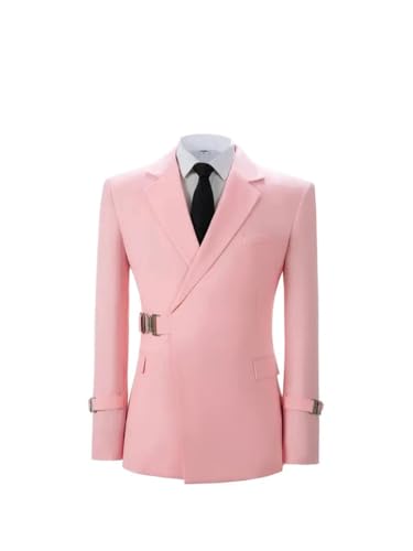 Men Solid Four Seasons 2 Pieces Suit Slim Daily Business Formal Suit3