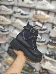 هاف بوت حريمي شتوي، لون أسود لامع، مقاسات متعددة، حذاء نسائي أنيق (مقاس 41, مناسب)