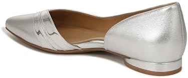 Naturalizer Womens Henrietta D'Orsay Pointed Toe Ballet Flat Silver Leather 6 W Review | Image 4
