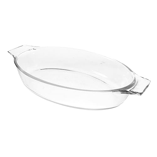 Cabilock Baking Dish with Double Handles Clear Glass Bakeware for Roasting and Serving High Borosilicate Casserole for Oven and Table Capacity