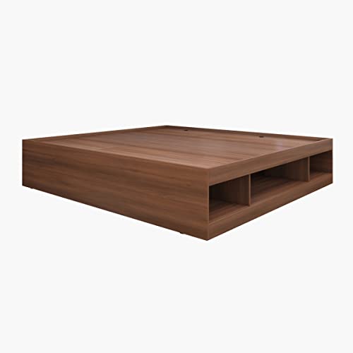 Image of Home Centre Helios Lewis Bronx Queen Bed |Engineered Wood with Box Storage Queen Bed| (Brown) |1 Year Warranty