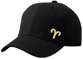Black Cap with Aries zodiac Golden Color Logo