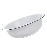 LIGIGWASH Vintage Emaille Schüssel 32cm Weiß Verdickte Rührschüssel mit...