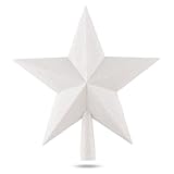 Stern Weiss Christbaumspitze Baumspitze Spitze Aufstecker für Tannenbaum Tannenbaumspitze Weihnachtsbaum Weihnachten (Stern-Voll-Weiss)