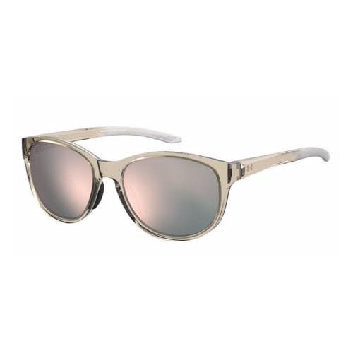 Under Armour UA0014/G/S 010A/0J 57MM Beige / Rose Gold Oval Sunglasses for Women + BUNDLE With Designer iWear Complimentary Eyewear Kit