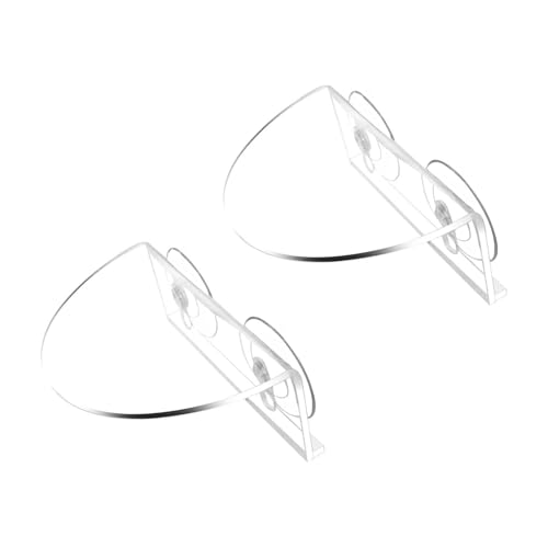 TEMOOUES Paquete de 2 estantes de 20 cm para alféizar de ventana, construcción acrílica con ventosas, para interiores y suculentas, jardines, ventanas, jardines