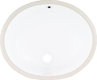 15 inch x 12 inch Oval Porcelain Ceramic Undermount Bathroom Vanity Vessel Sink, White