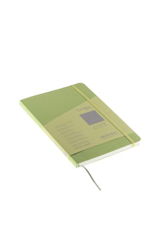 Cahier relié Fabriano Ecoqua Plus format A5 graphique vert citron pour notes - 4