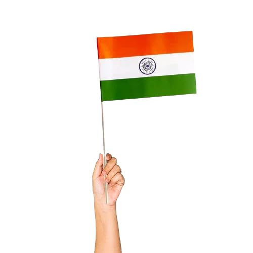 Image of Prime Set Of 6 Pcs Small Size Tiranga Indian Paper Flag with Stick for Independence Day for School College and Office Decoration Pack Of 1