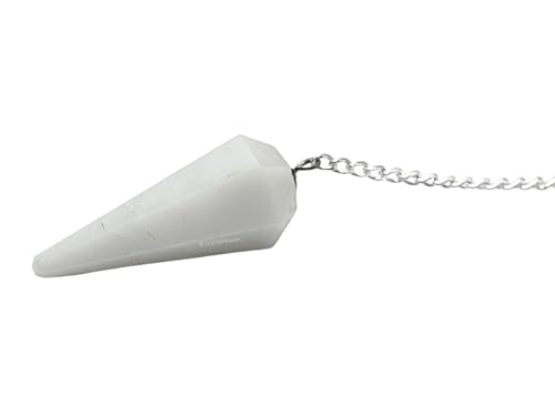 Image of Snow Quartz Pendulum Dowsing Tool - Natural Crystal Pendulum for Spiritual Guidance - Premium Dowser Pendulum for Accurate Divination and Energy Healing - Perfect for Energy Healing and Chakra Balancing - Handcrafted with Precision and Elegance