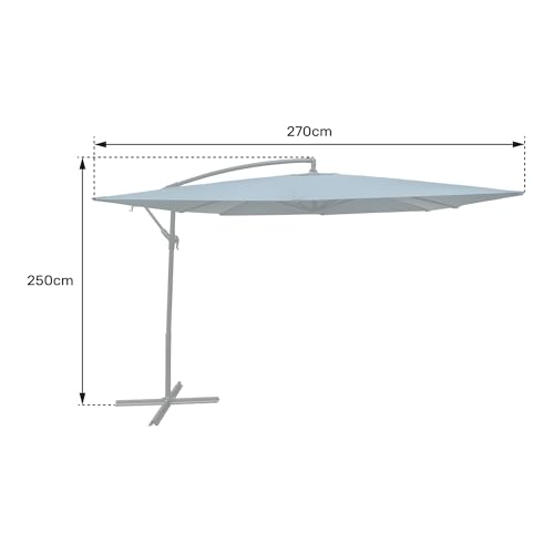 Parasole Offset Molokai Quadrato 2,7X2,7M Rosso + Copertura - 7