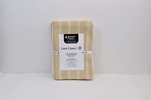 Lane Linen MLTIHERRBNEKT4PC-BGE Kitchen Towels Set - Pack Of 4 Cotton Dish Towels thumb #5