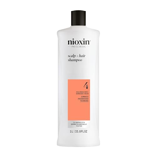 Nioxin System 4 Scalp + Hair Thickening Shampoo for Colored, Dry,...