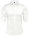J.VER Men's Silk Satin Long Sleeve Dress Shirts Shiny Casual Button Down Shirt Luxury Party Prom Shirts White 3XL