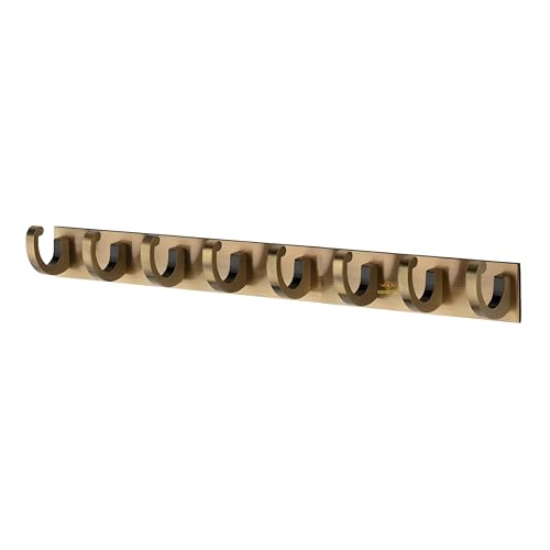 Image of Heavy Duty C Type Stainless Steel Cloth Hanger Suitable for Bathroom Bedroom Kitchen Wall Hook Rail Hanging Scarf Coat Keys Tie, Towel Door Robe (8 Pin Antique, Pack of 1)