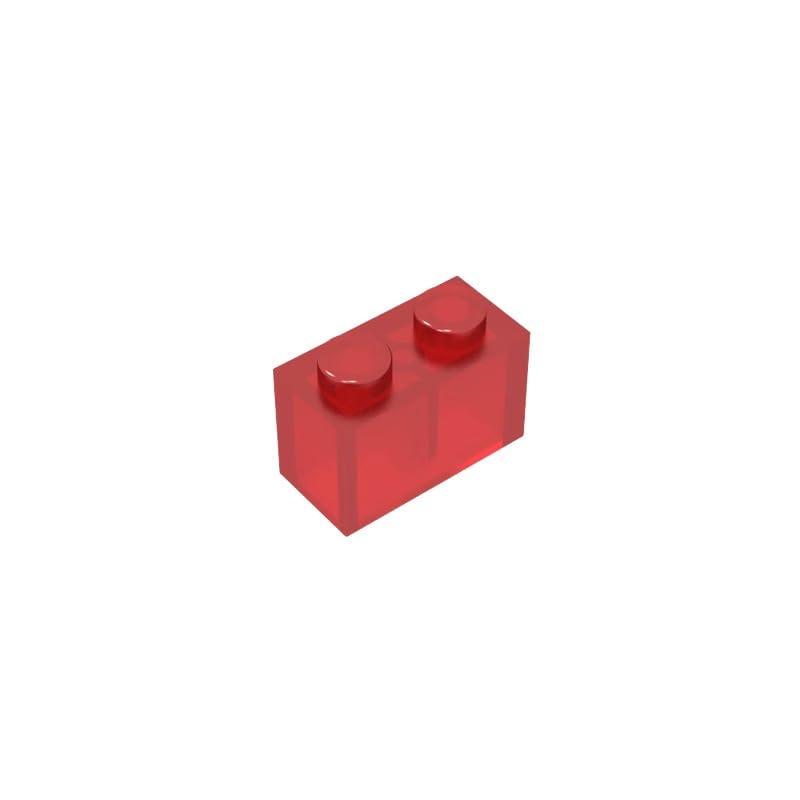 3004 Basic Bricks Brick 1x2 50 Pieces GDS-532 Compatible with Lego Building Blocks Color:Trans Red โ image 1